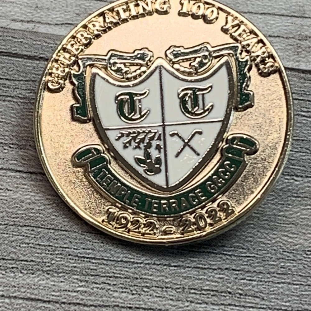 Temple Terrace Golf Country Club 100 Years Centennial Pin 1922-2022 Gold Tone
